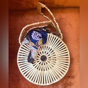 Round Bamboo Eco-friendly Woven Wood Handbag